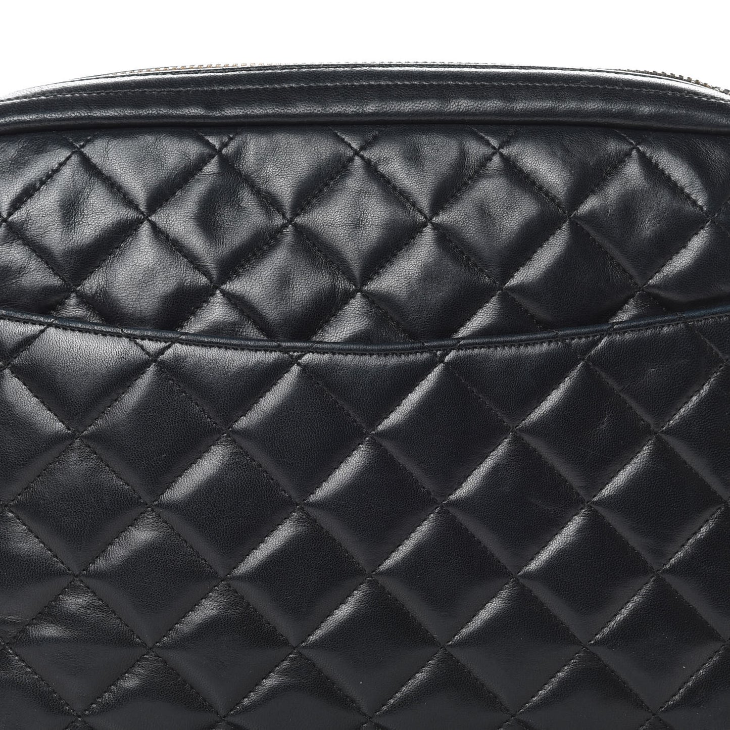 Lambskin Quilted Camera Case Black
