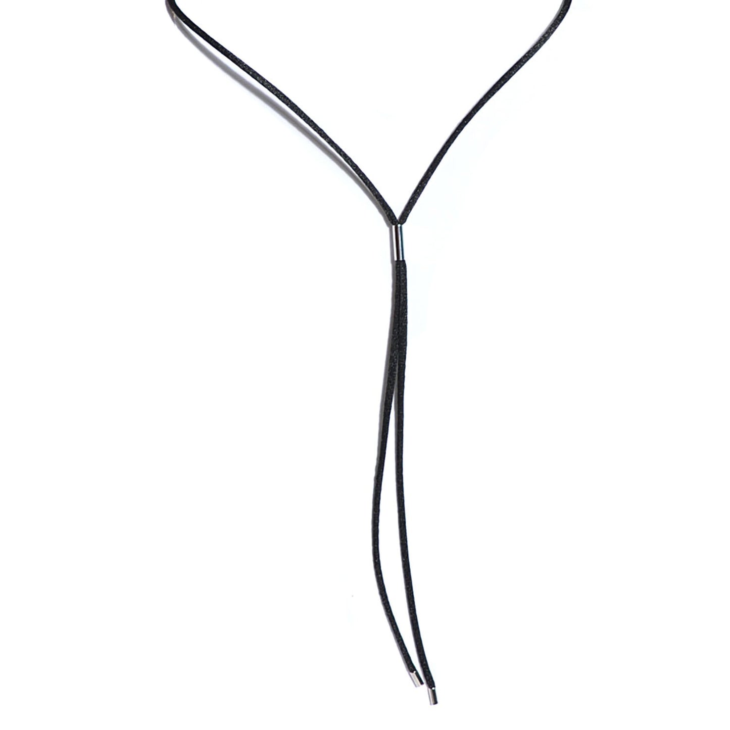 Silk 18K White Gold Cord Necklace Black