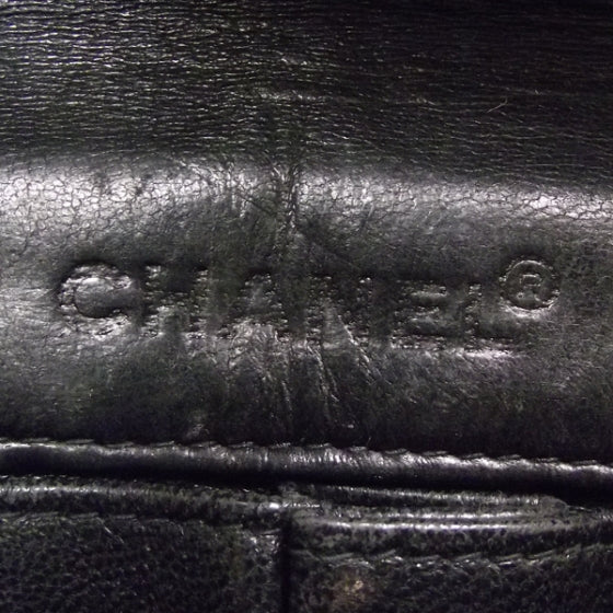 Lambskin East West Chocolate Bar Flap Black