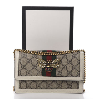 Gucci GG Supreme Monogram Web Queen Margaret Chain Wallet White 10 of 10