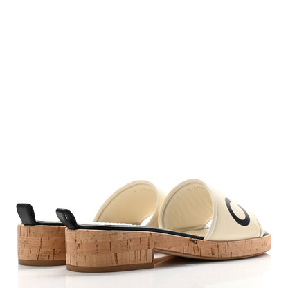 Chanel Lambskin CC Mules 35 Ivory Black 4 of 8