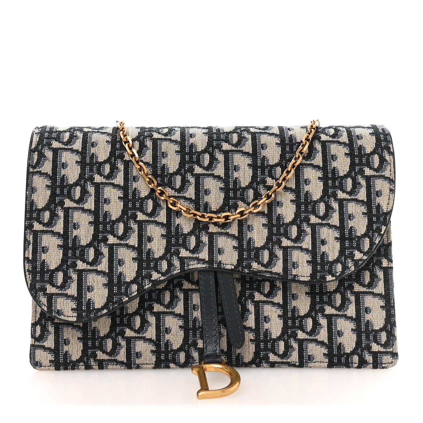 Oblique Saddle Chain Pouch Blue
