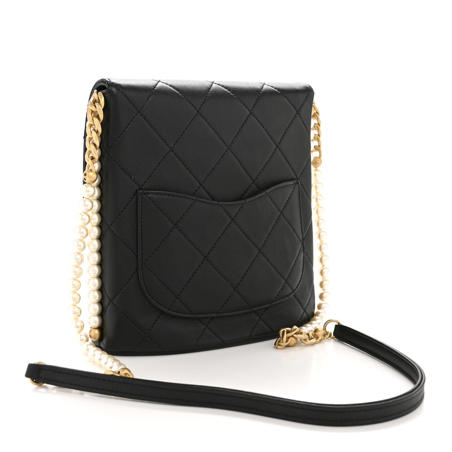 Chanel Calfskin Quilted Pearl Small About Pearls Hobo Bag Black 3 of 10