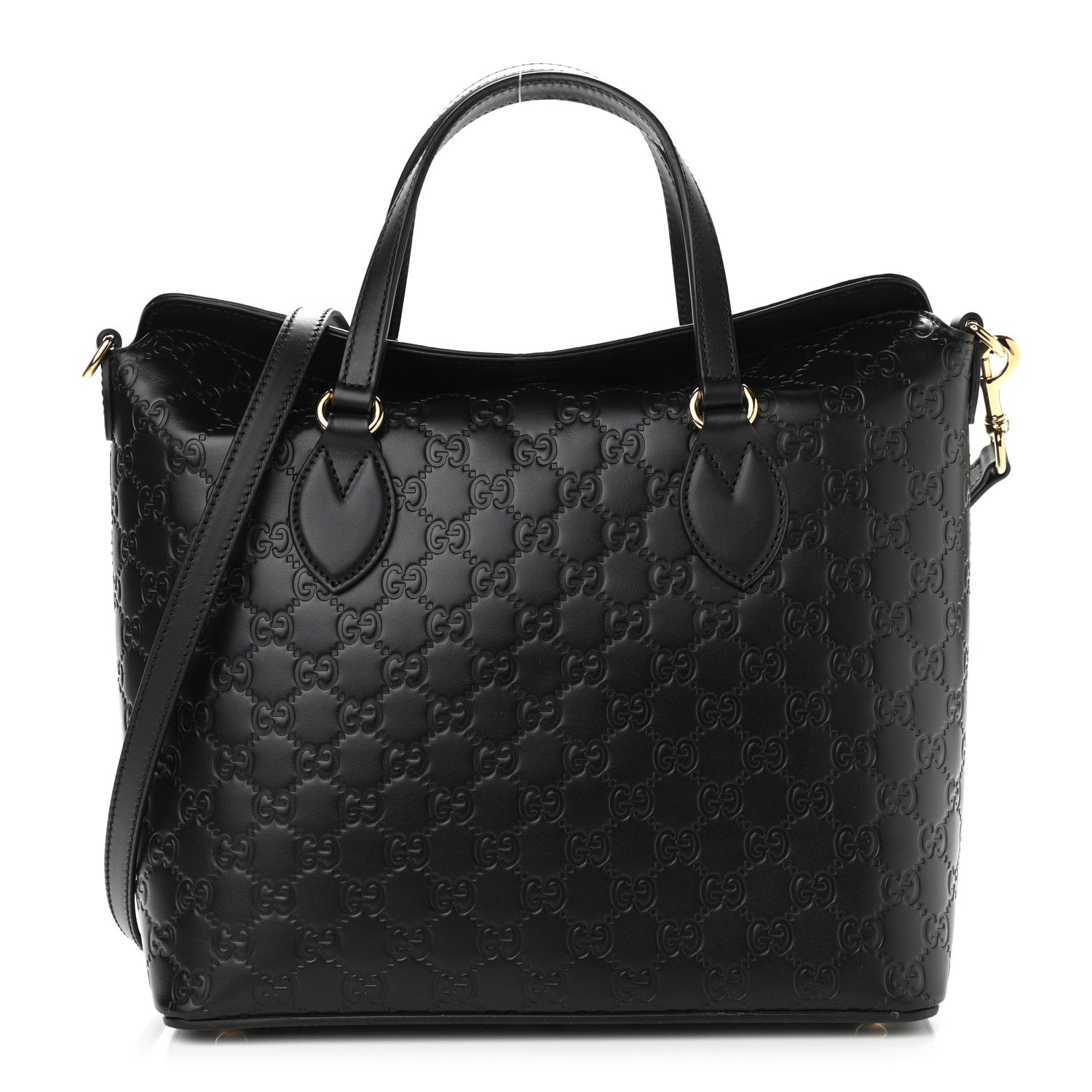 Gucci Guccissima Linea A Foldover Tote Black 1 of 10