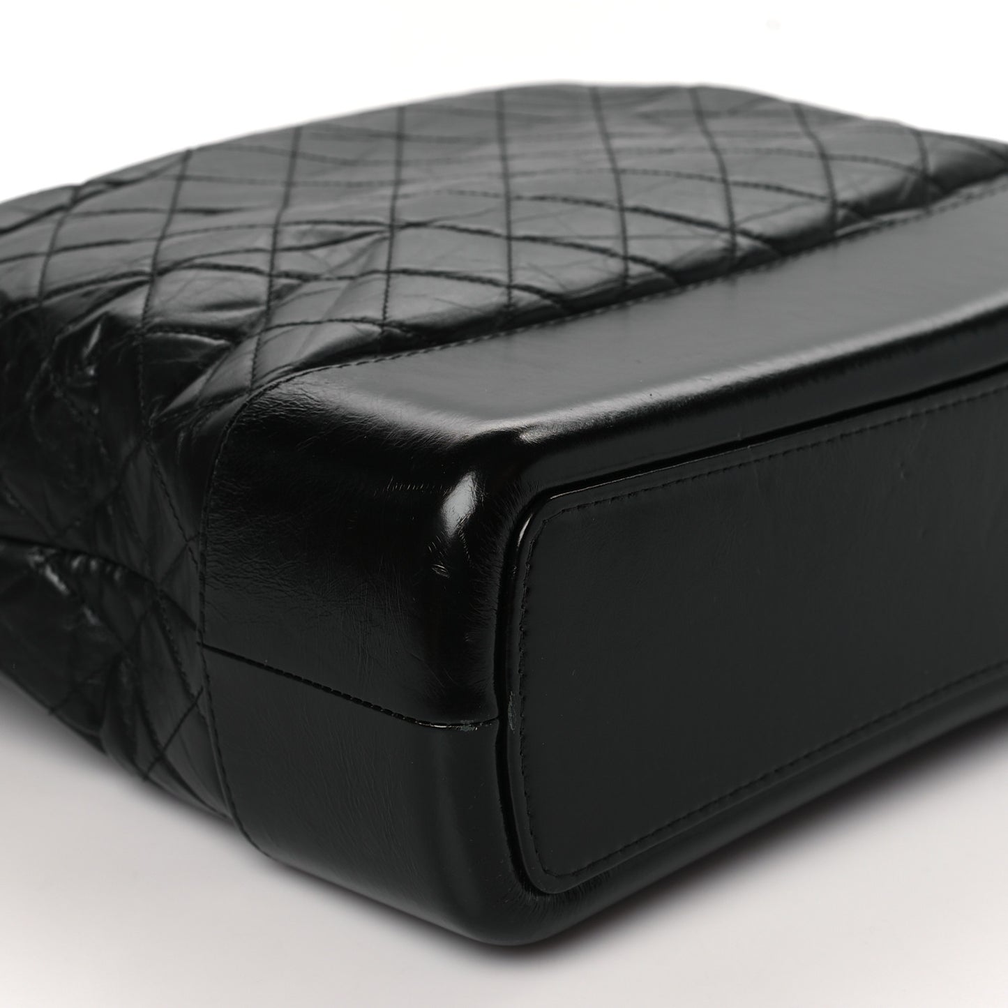 Aged Calfskin Quilted Maxi Gabrielle Hobo Black