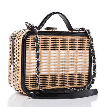 Chanel Raffia Patent Medium CC Filigree Vanity Case Black 3 of 10