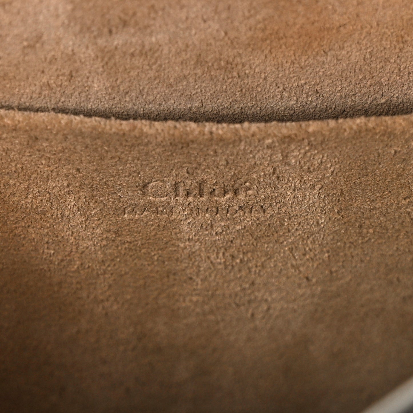 Calfskin Suede Medium Nile Bracelet Bag Biscotti