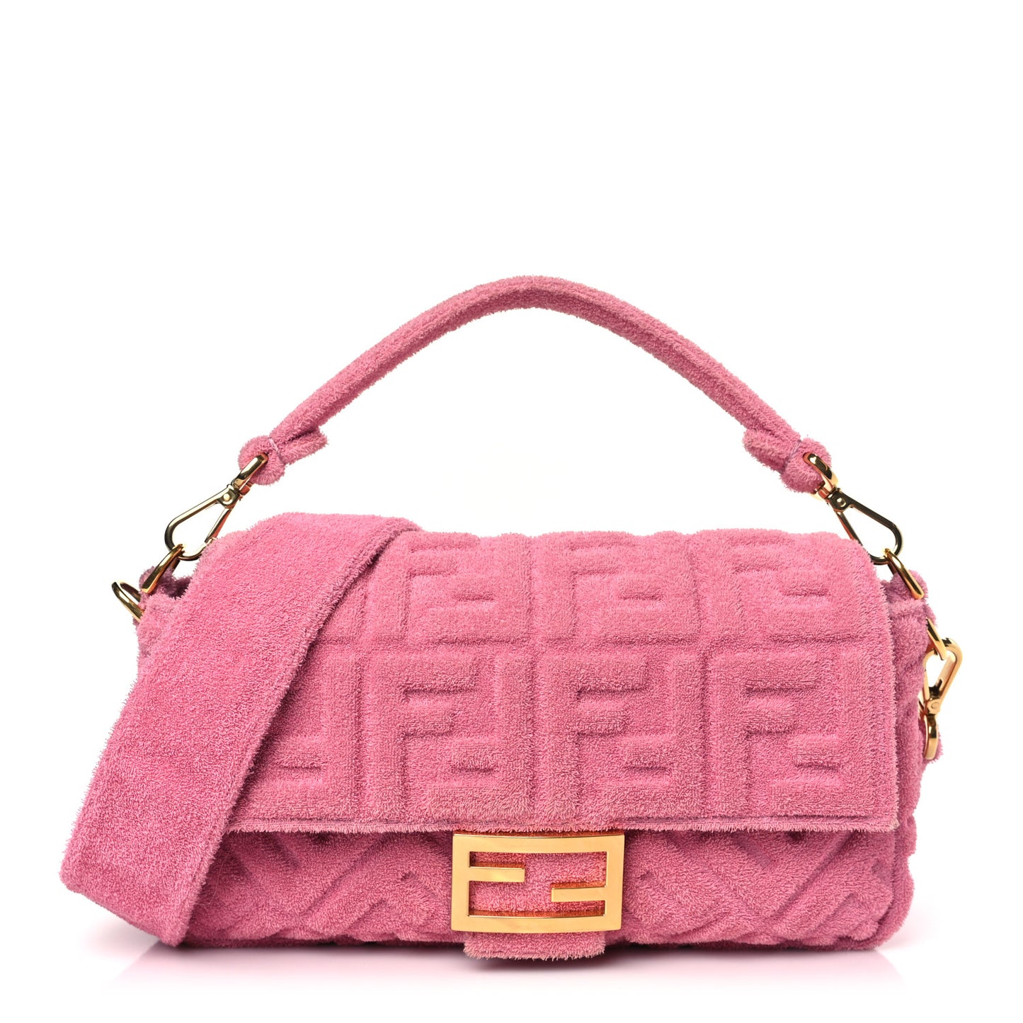 Terry Cloth Vitello Century Matte FF 1974 Embossed Baguette Lollypop