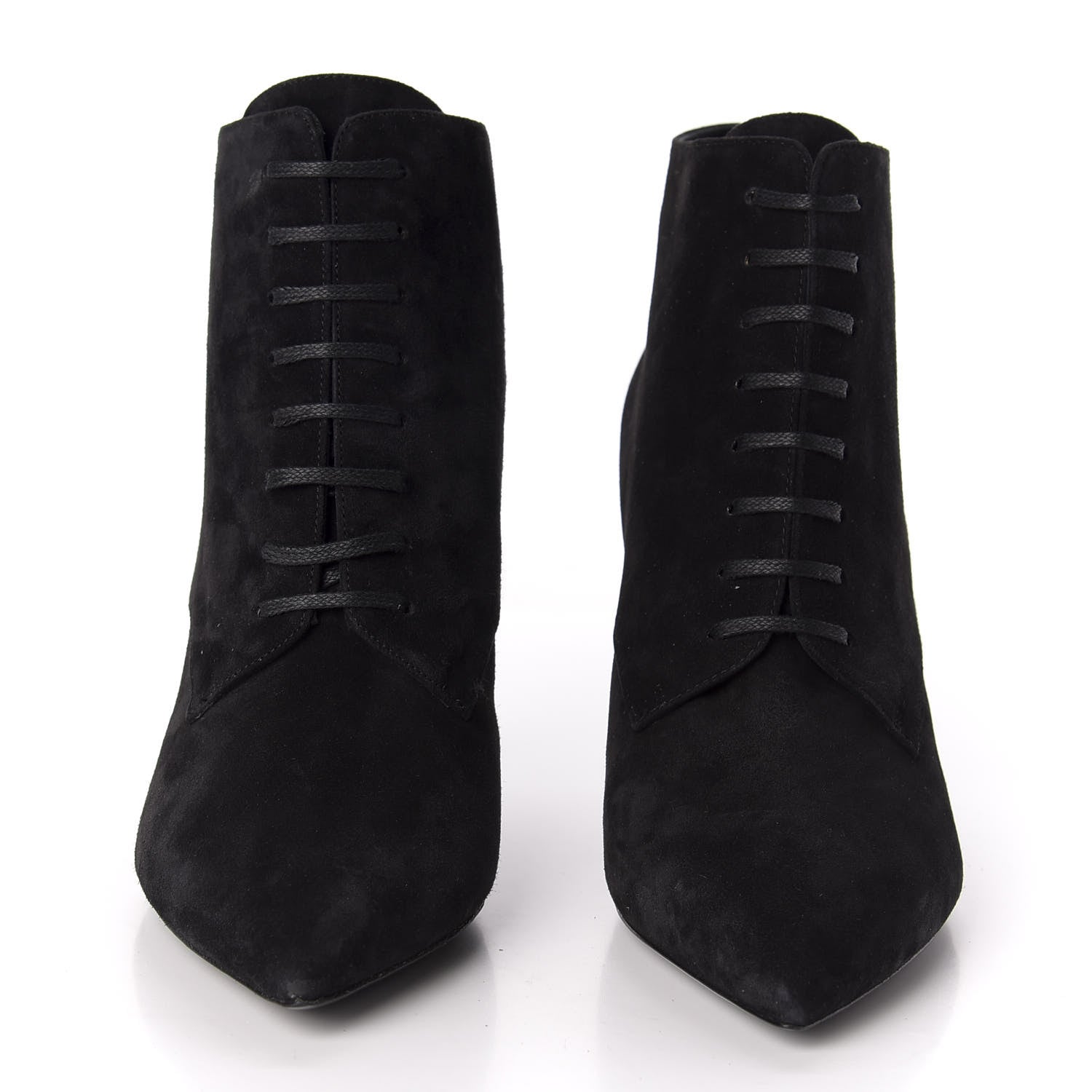 Saint Laurent Suede Kiki Lace-Up Ankle Boot 38.5 Black 2 of 10