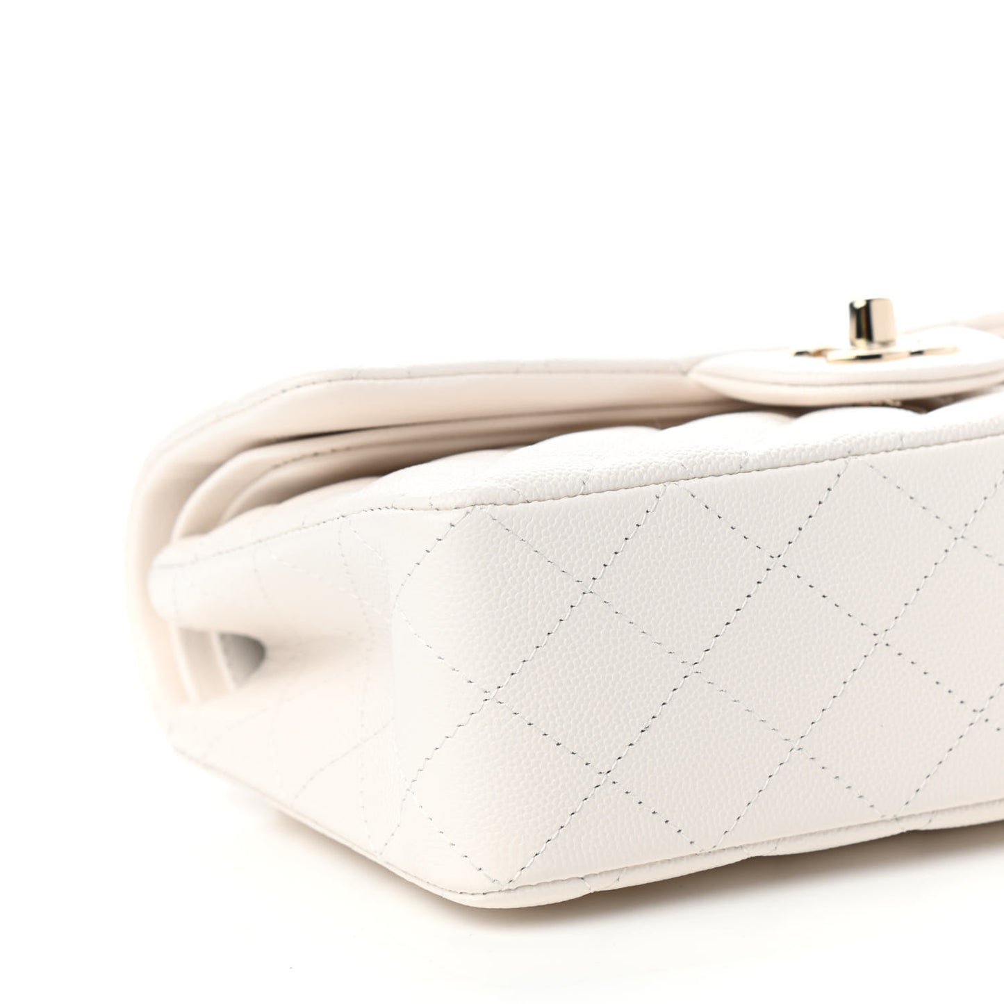 Caviar Quilted Small Double Flap White