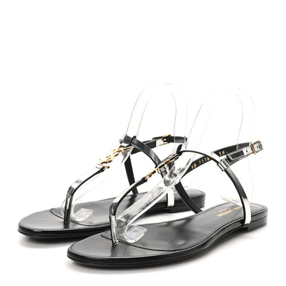 Saint Laurent Reflex Soft Lambskin Cassandra Iota 05 Sandals 38.5 Argento 4 of 10