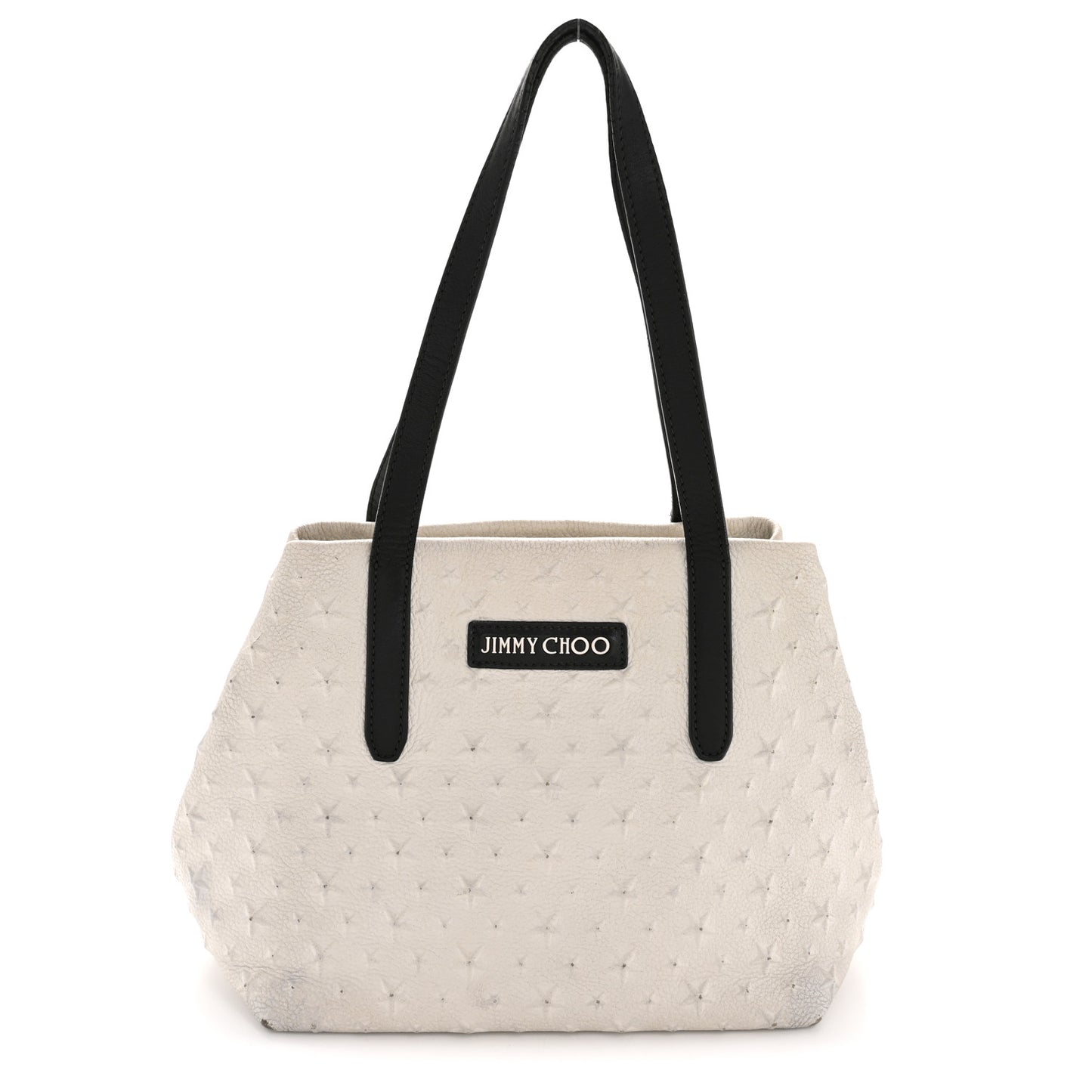 Grained Calfskin Embossed Star Small Sofia Tote Chalk