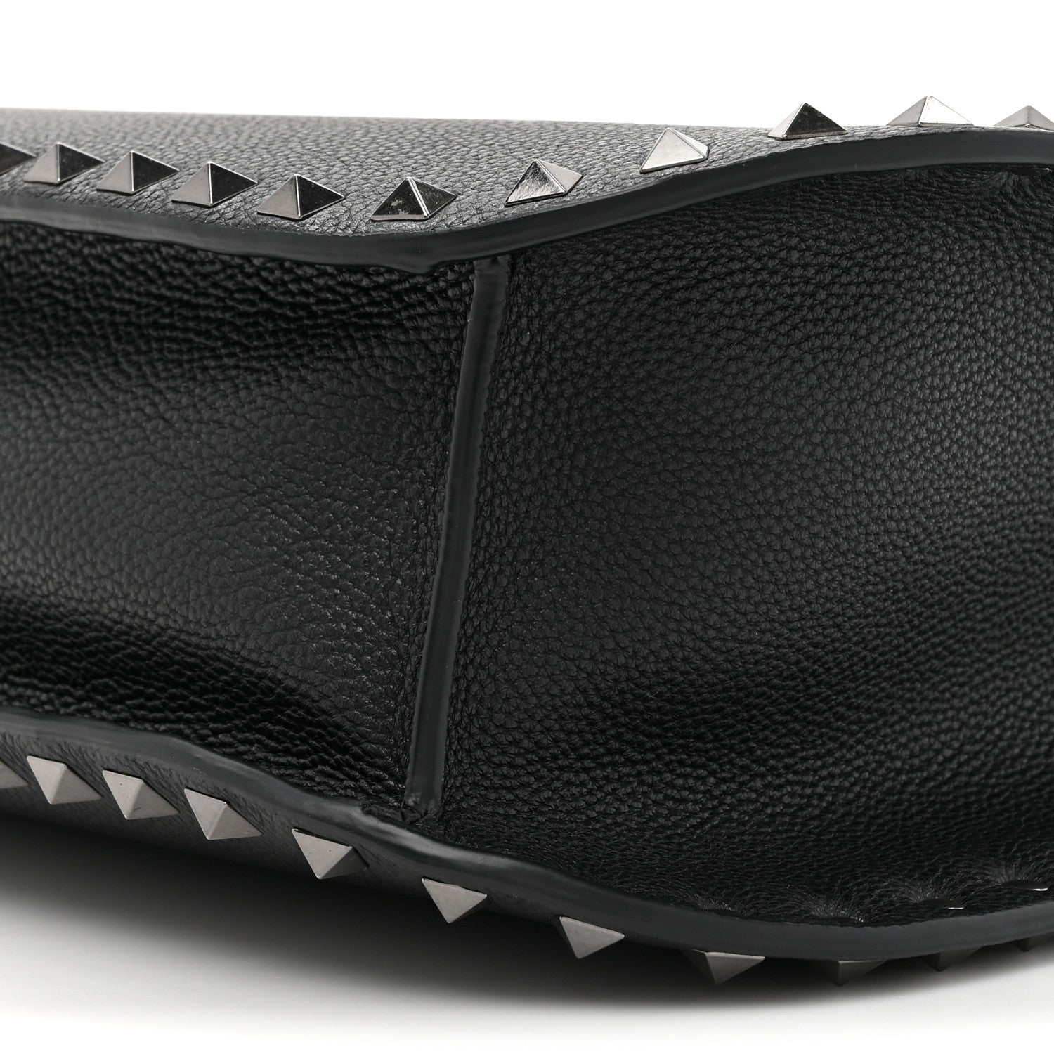 Valentino Garavani Pebbled Calfskin Rockstud Hobo Black 8 of 10