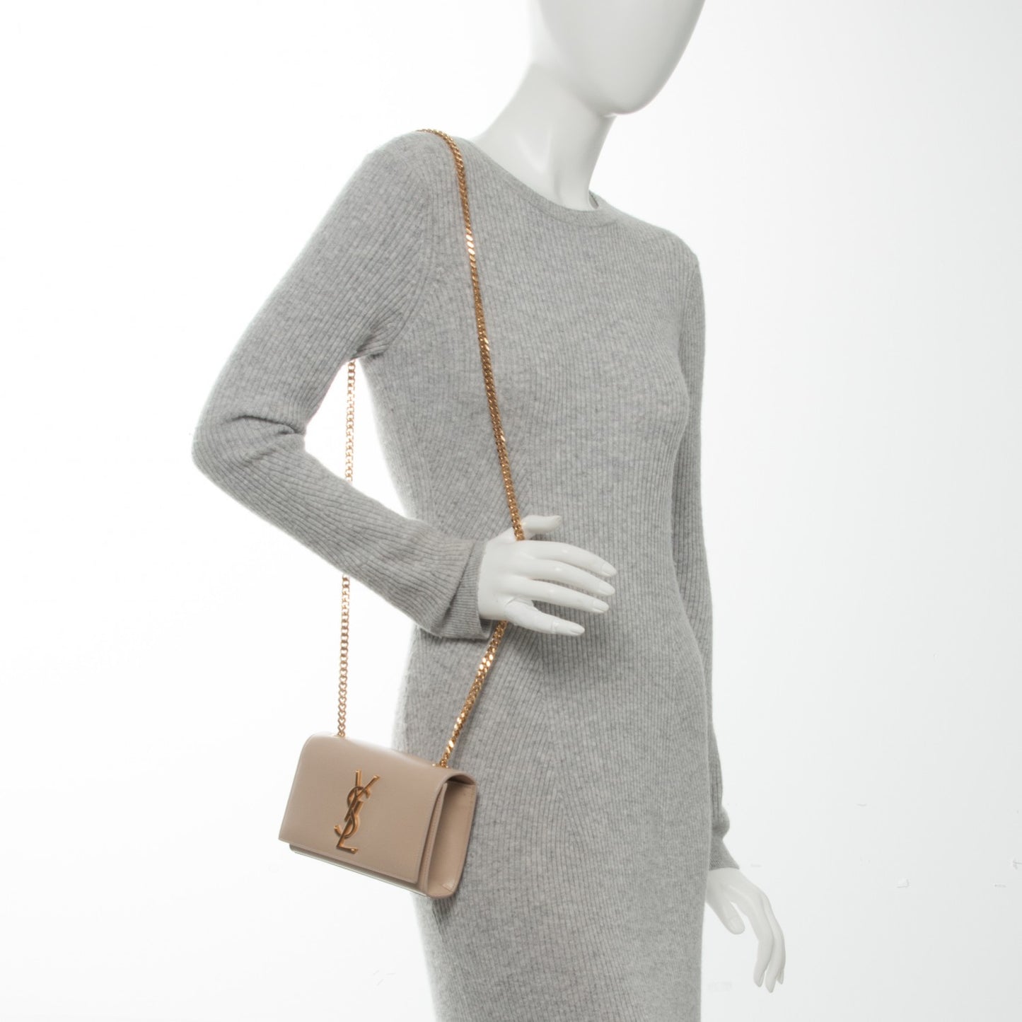Grain De Poudre Small Monogram Kate Satchel Nude Powder