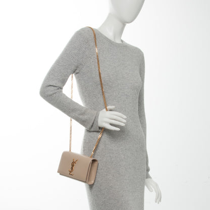 Saint Laurent Grain De Poudre Small Monogram Kate Satchel Nude Powder 2 of 6