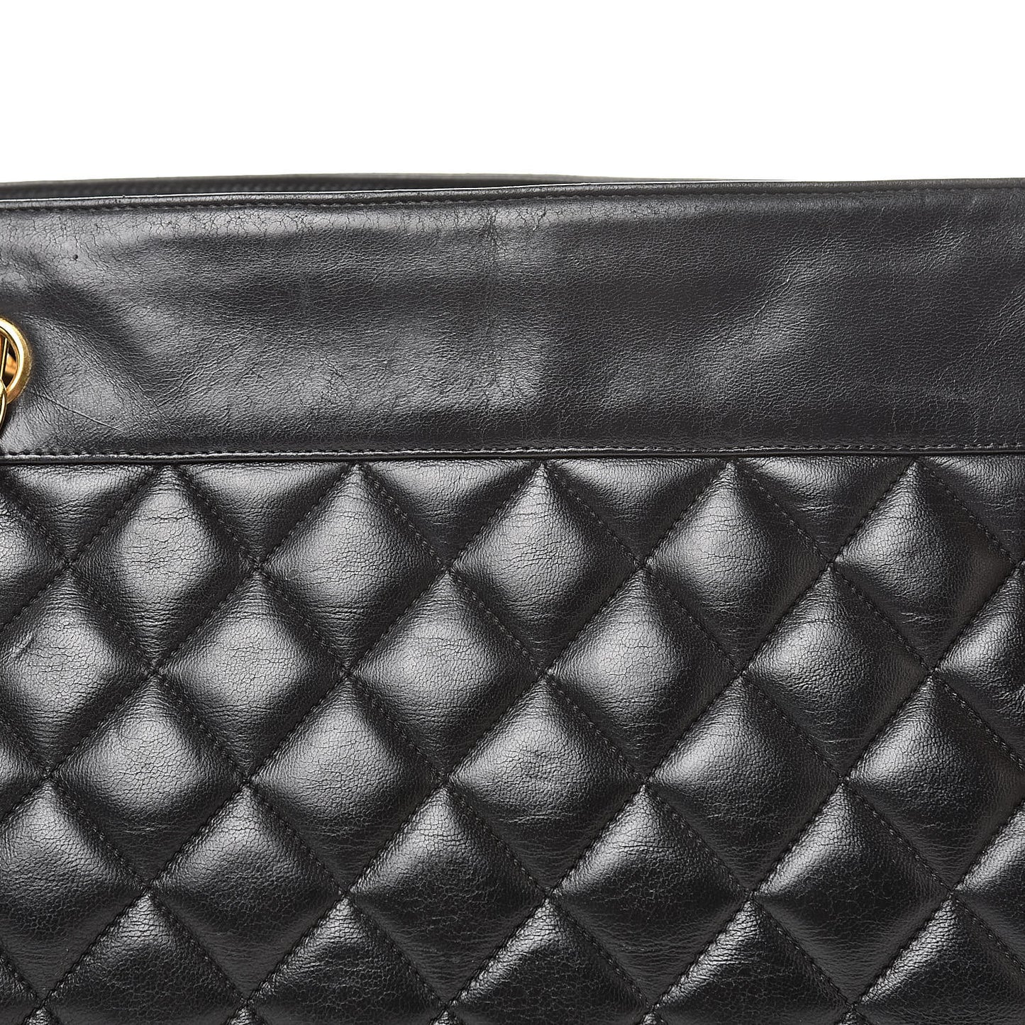 Lambskin Quilted Shoulder Bag Black