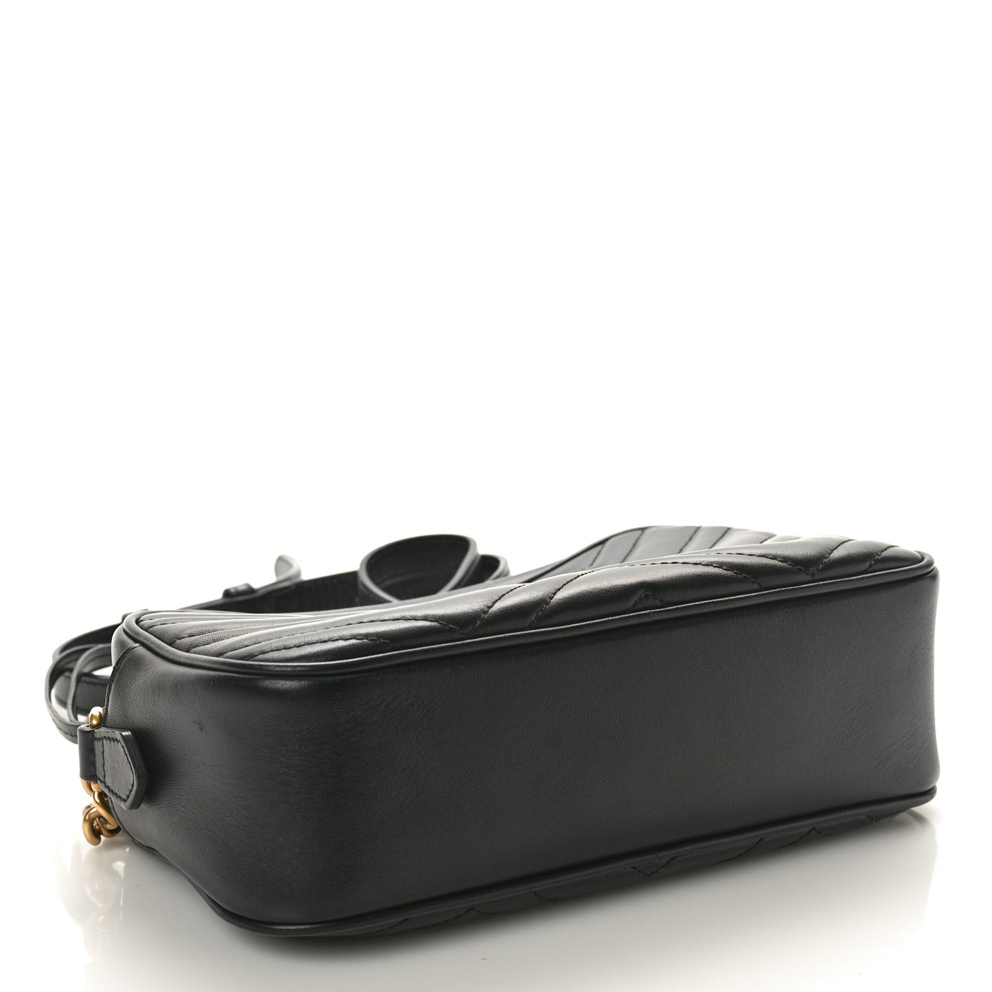 Calfskin Matelasse Small GG Marmont Chain Shoulder Bag Black