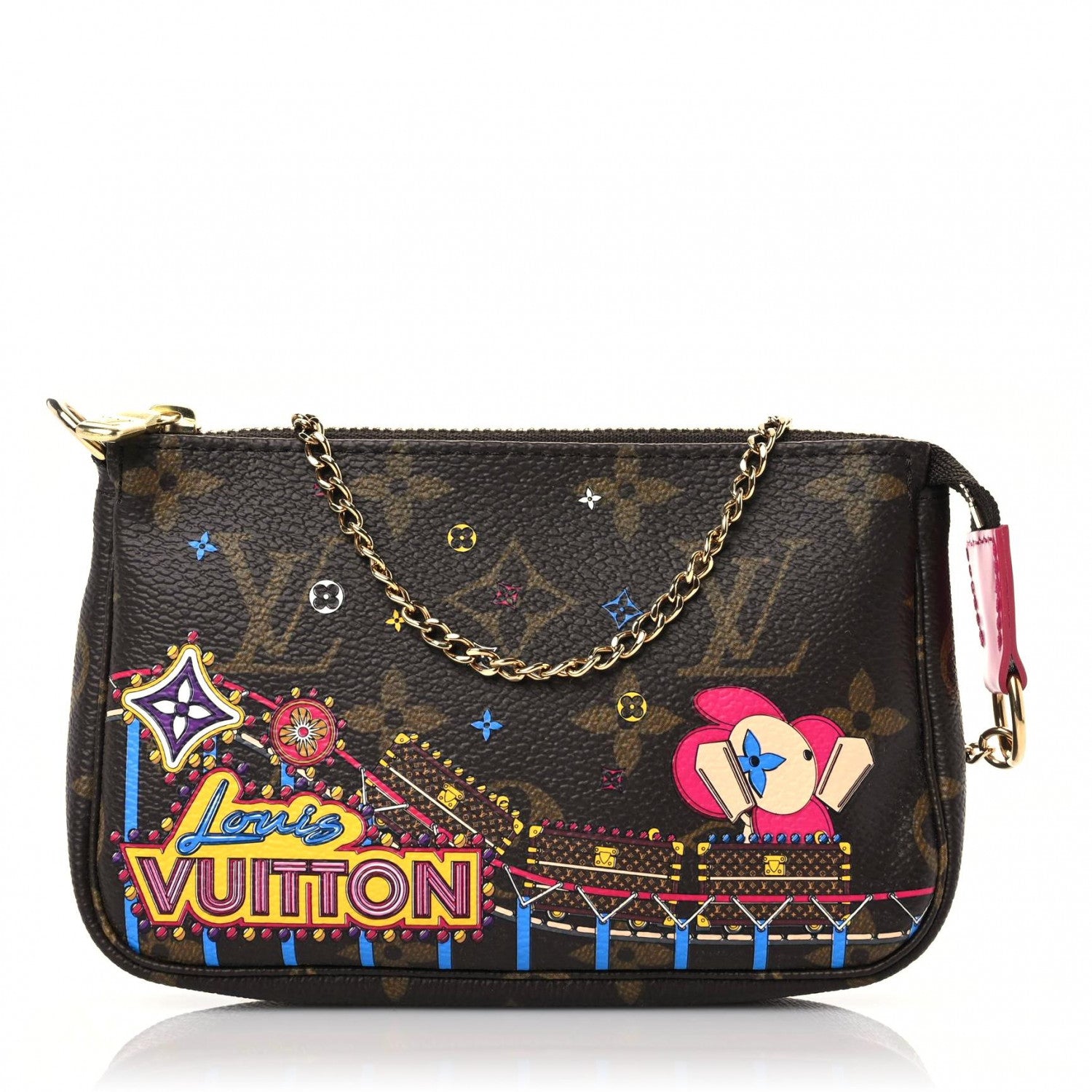 Louis Vuitton Monogram 2020 Christmas Animation Roller Coaster Mini Pochette Accessories Pivoine 1 of 10