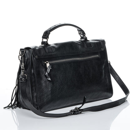 Proenza Schouler Lambskin Fringe Medium PS1 Satchel Black 3 of 7