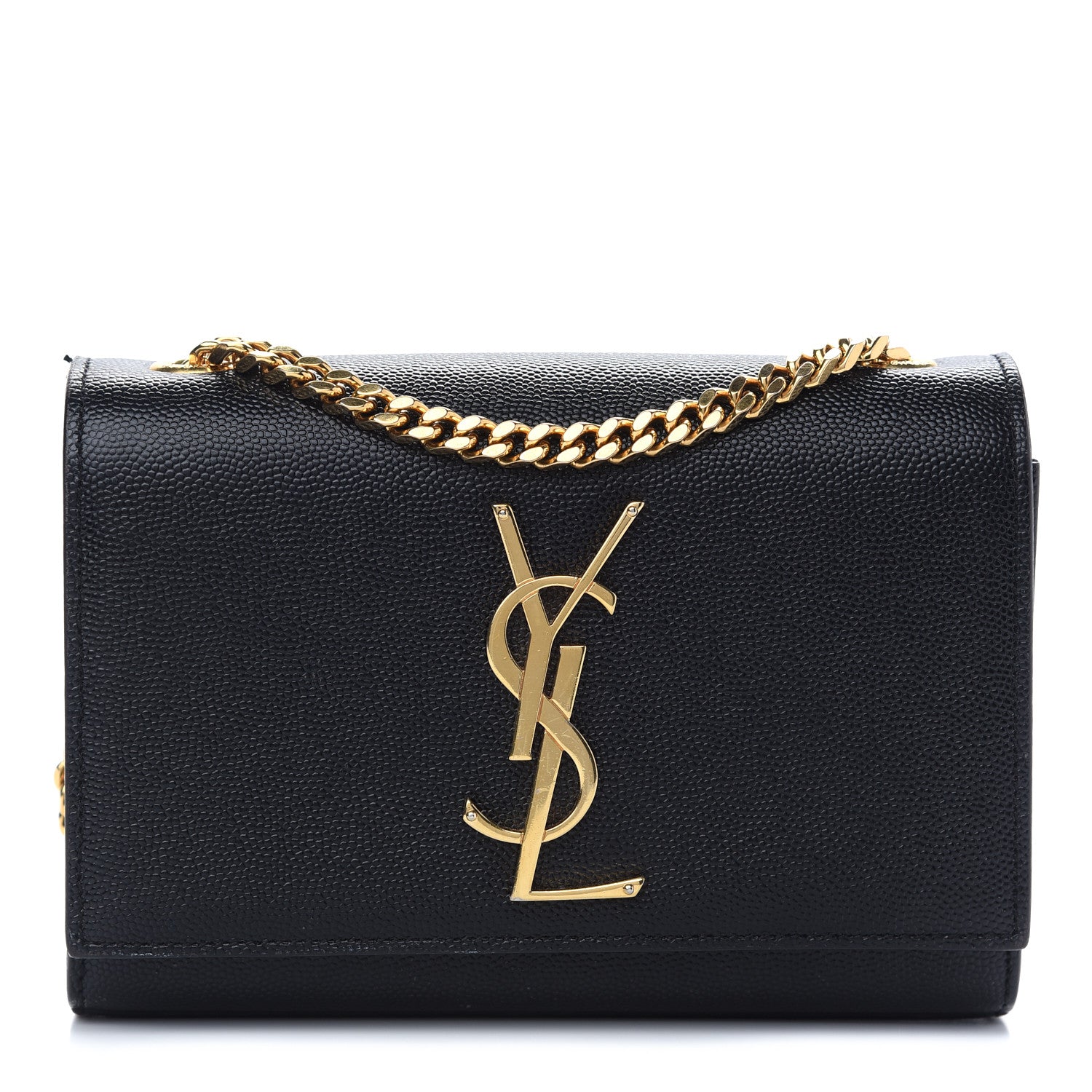 Saint Laurent Grain De Poudre Small Monogram Kate Satchel Black 1 of 9