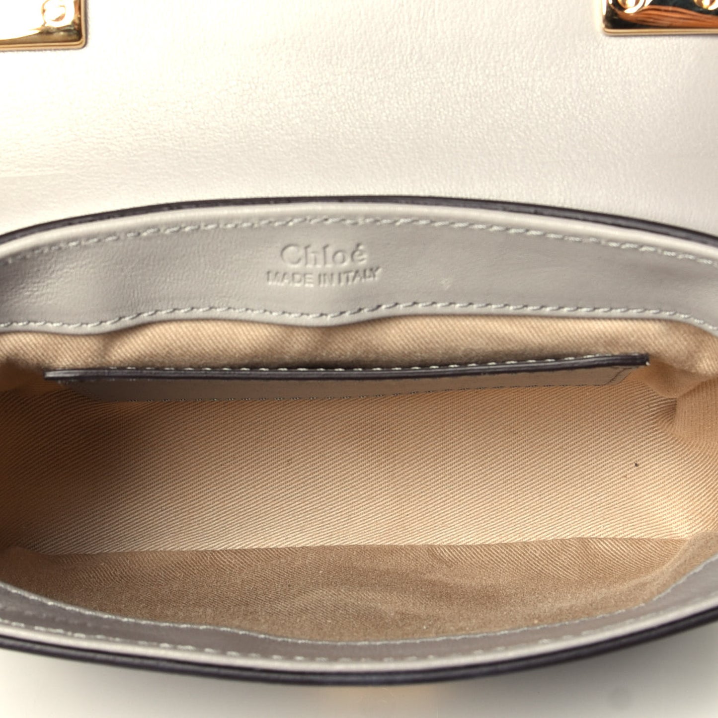 Calfskin Crocodile Embossed Mini C Bag Stormy Grey
