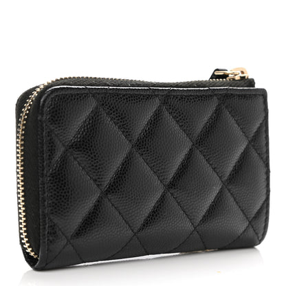 Chanel Caviar Quilted Zipped Key Holder Case Black 3 of 8