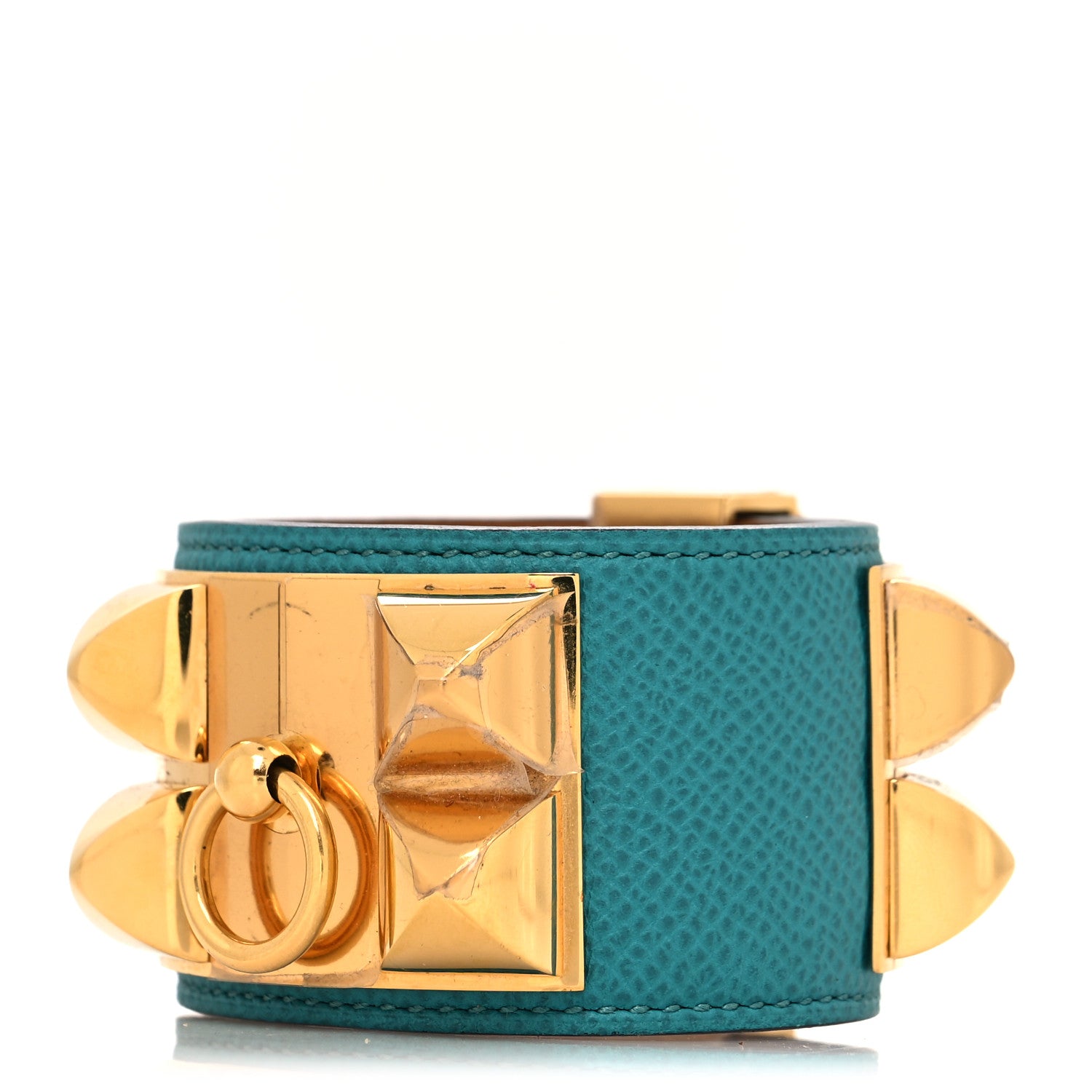 Hermes Epsom Collier de Chien CDC Bracelet S Malachite 1 of 5