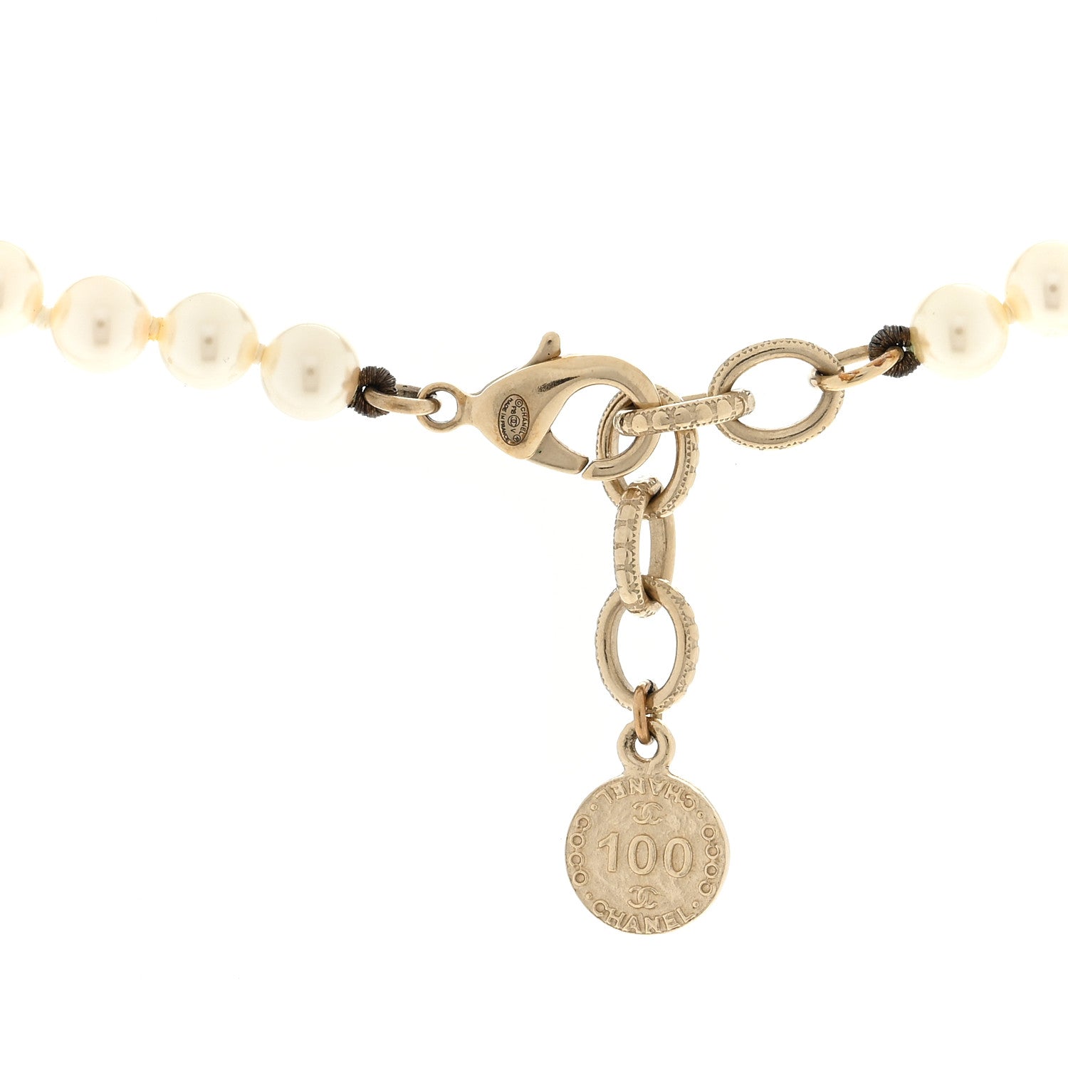 Chanel Pearl CC 100th Anniversary Necklace Light Gold 3 of 3