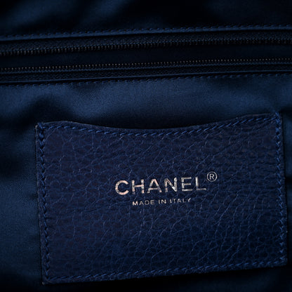 Chanel Glazed Calfskin Large On The Road Tote Dark Blue 6 of 13