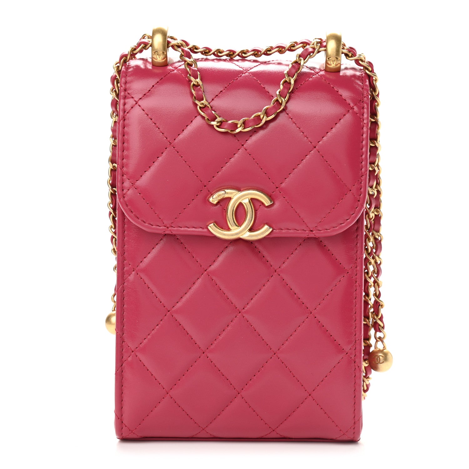 Chanel Lambskin Quilted Vertical Perfect Fit Flap With Chain Pink 1 of 9