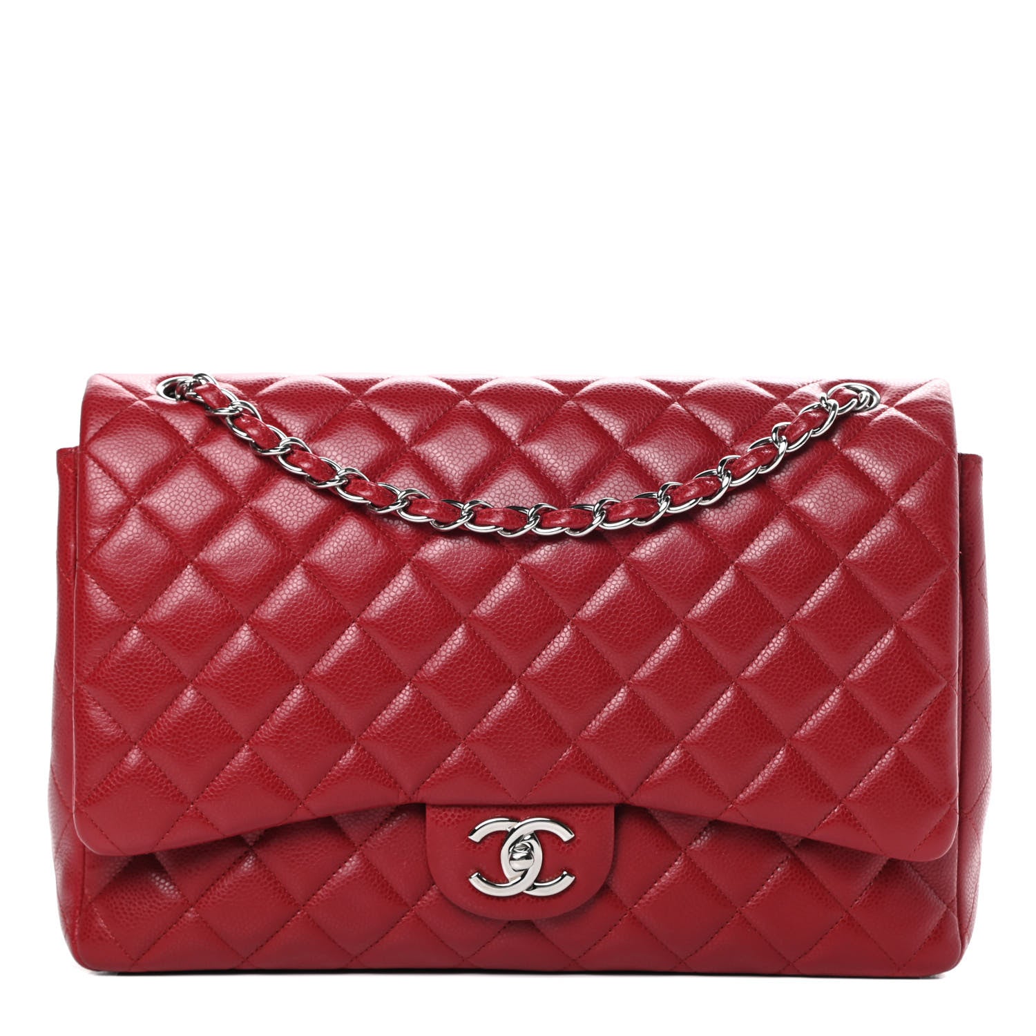 Chanel Caviar Quilted Maxi Double Flap Red 1 of 14