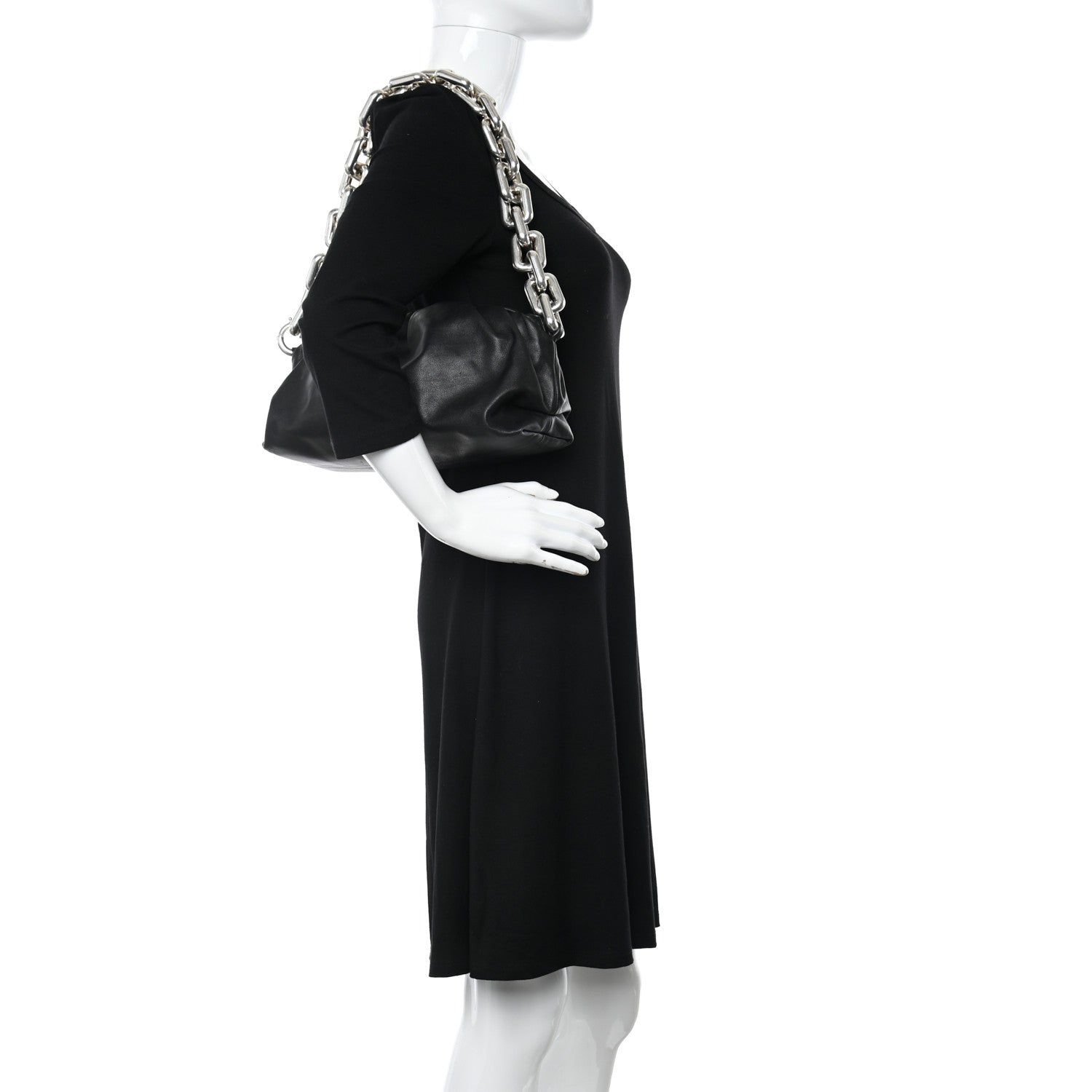 Bottega Veneta Calfskin The Pouch Chain Black 2 of 11