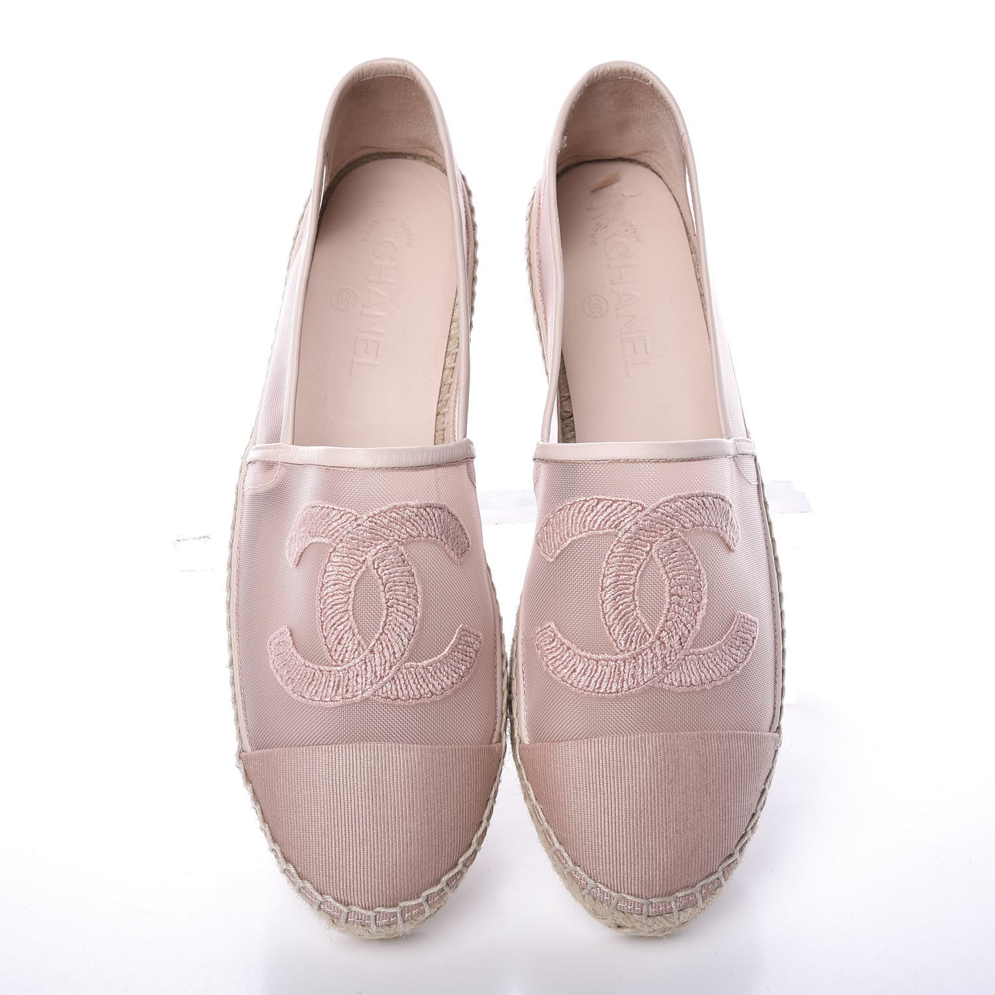 Mesh Grosgrain CC Espadrilles 42 Pink