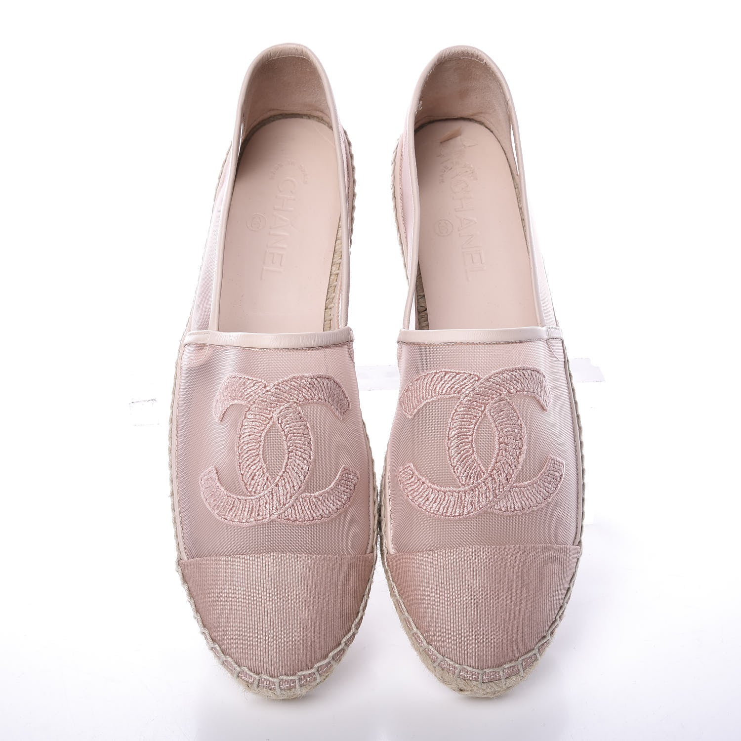 Chanel Mesh Grosgrain CC Espadrilles 42 Pink 5 of 11
