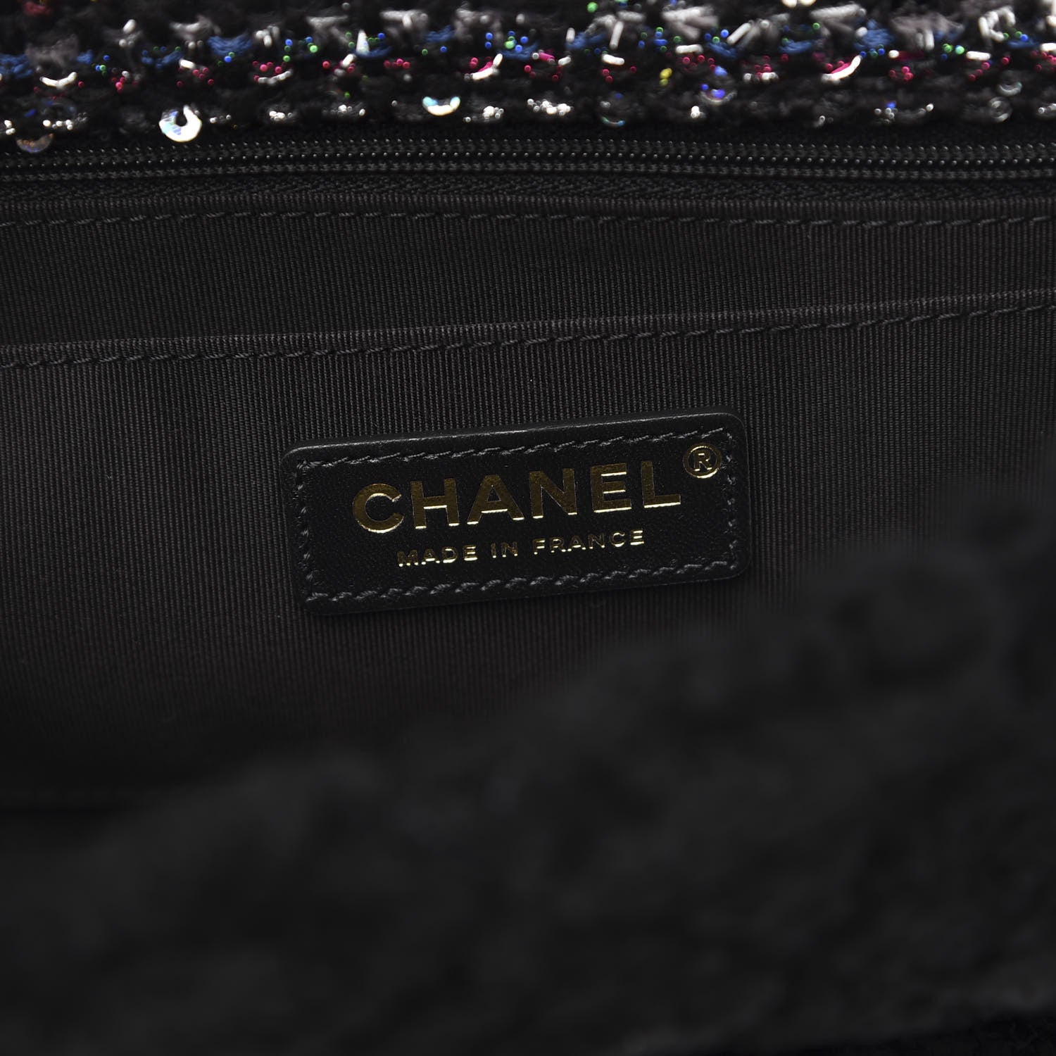 Chanel Shearling Sheepskin Tweed Quilted Single Flap Black 6 of 10