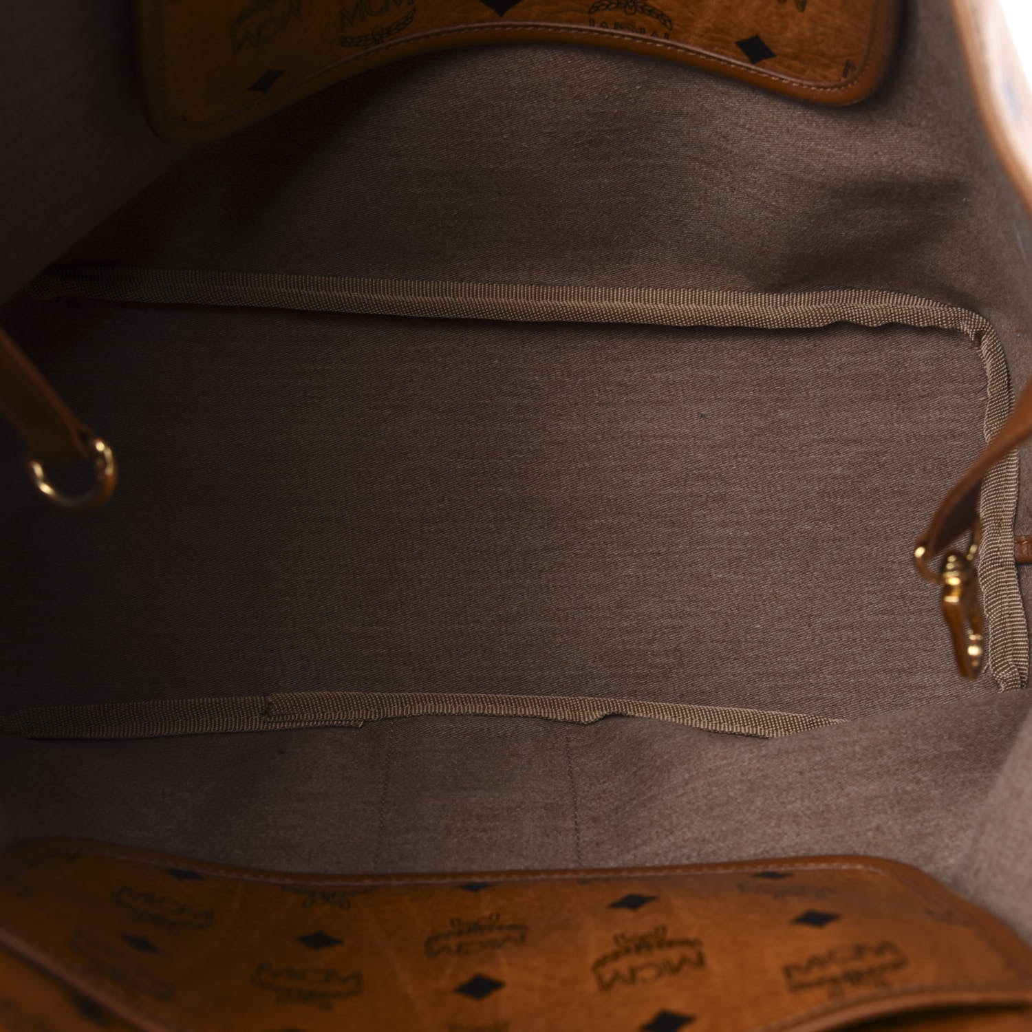 MCM Visetos Crocodile Embossed Medium Liz Shopper Tote Cognac 5 of 11