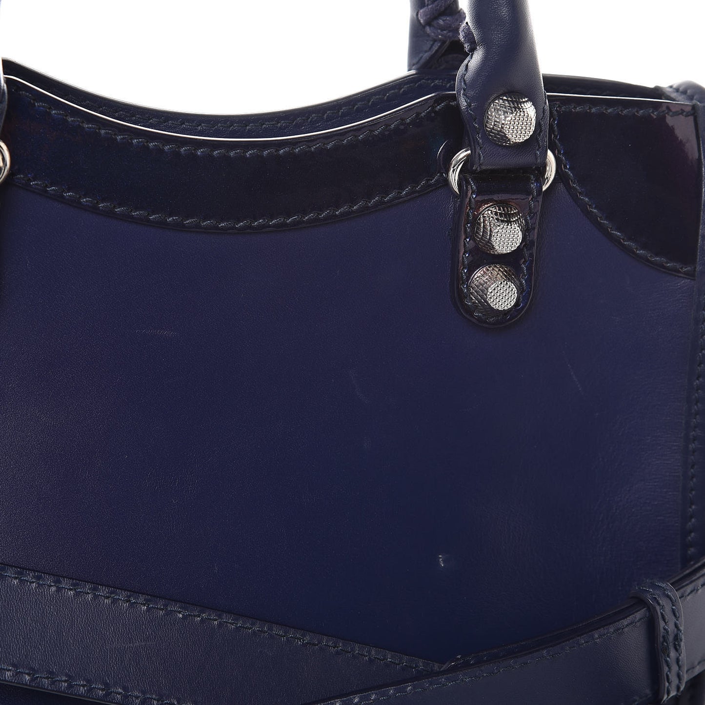Smooth Calfskin Metallic Patent Giant 12 Silver Hardware Mini City Ultraviolet