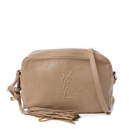 Saint Laurent Lambskin Monogram Small Lou Camera Bag Dark Beige 1 of 9