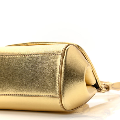 Dolce & Gabbana Metallic Calfskin Sequin Childrens Miss Sicily Satchel Gold 8 of 8