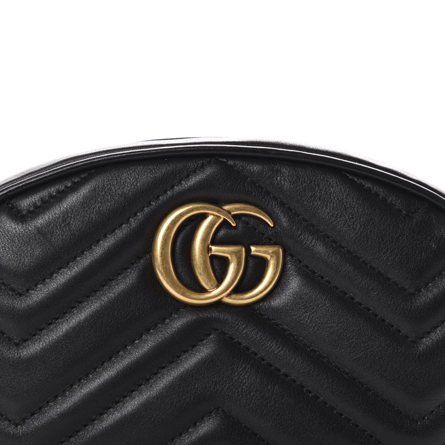 Gucci Calfskin Matelasse GG Marmont Belt Bag 85 34 Black 12 of 12
