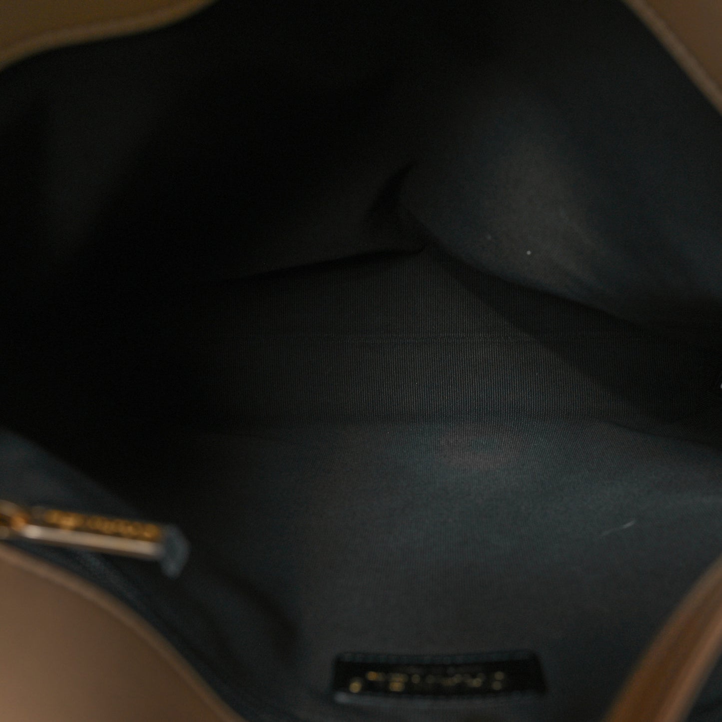 Calfskin Stitched Small Shopping Tote Dark Beige
