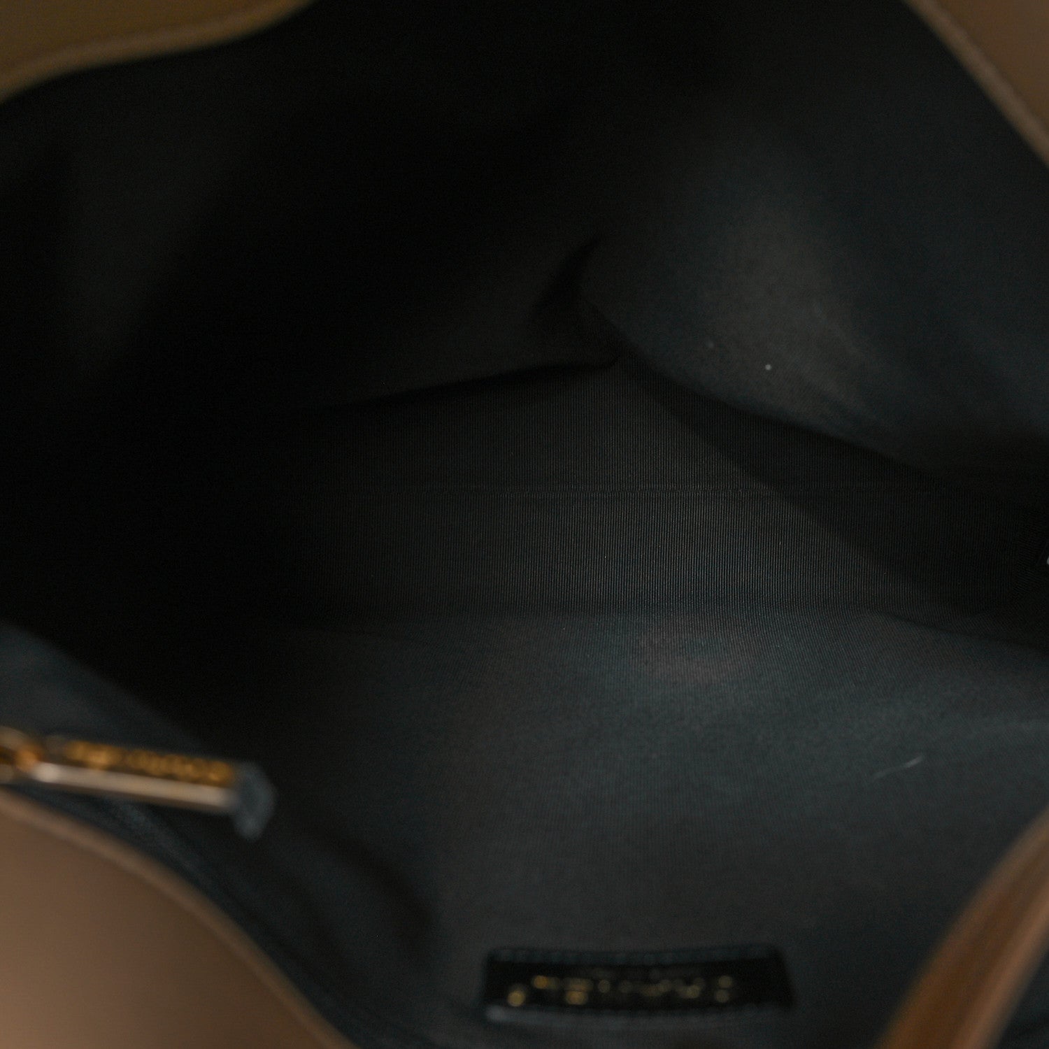 Chanel Calfskin Stitched Small Shopping Tote Dark Beige 4 of 9