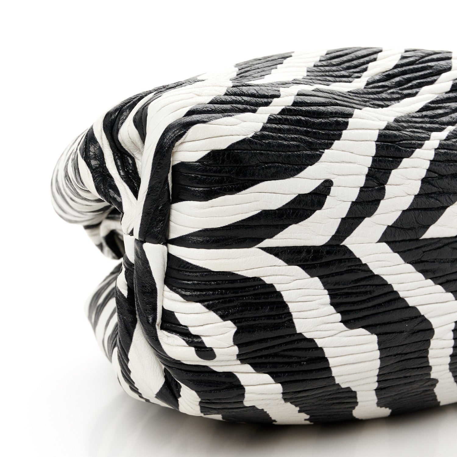 Bottega Veneta Nappa Zebra Print The Pouch Oversized Clutch White Black 10 of 11