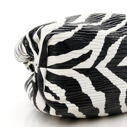 Bottega Veneta Nappa Zebra Print The Pouch Oversized Clutch White Black 10 of 11