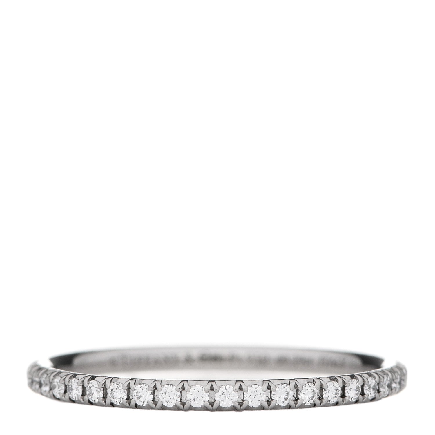 Tiffany Platinum Diamond Metro Band Ring 52 6 1 of 6