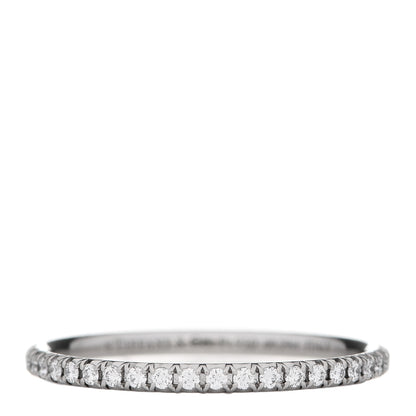 Tiffany Platinum Diamond Metro Band Ring 52 6 1 of 6