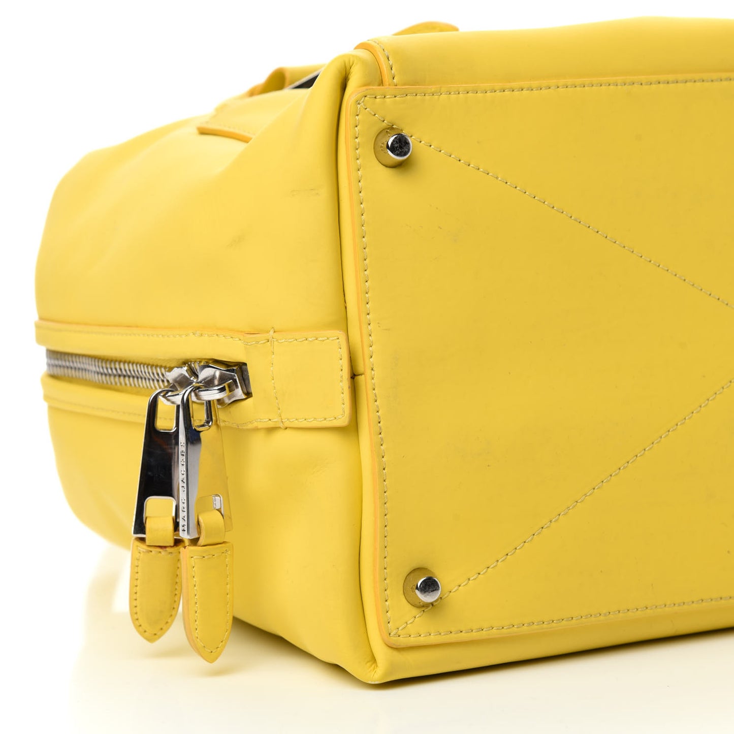 Rubber Coated Calfskin Antonia Satchel Yellow