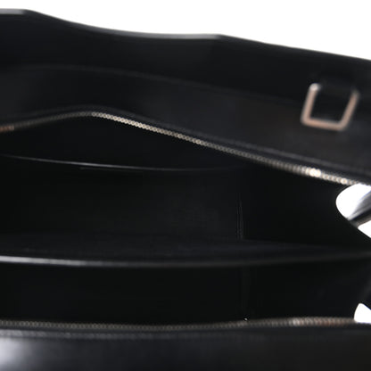 Saint Laurent Raffia Shiny Calfskin Large Uptown Tote Black 5 of 10