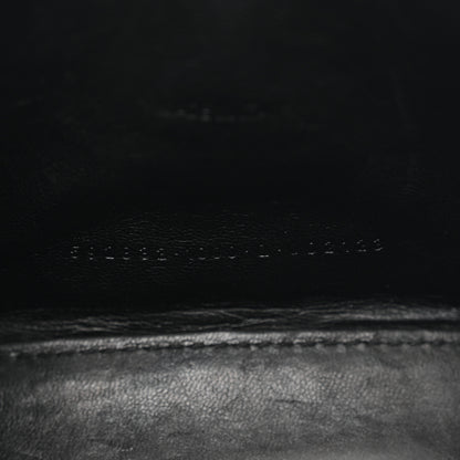 Balenciaga Shiny Calfskin Monochrome Crocodile Embossed Hourglass Top Handle Bag XS Black 7 of 17