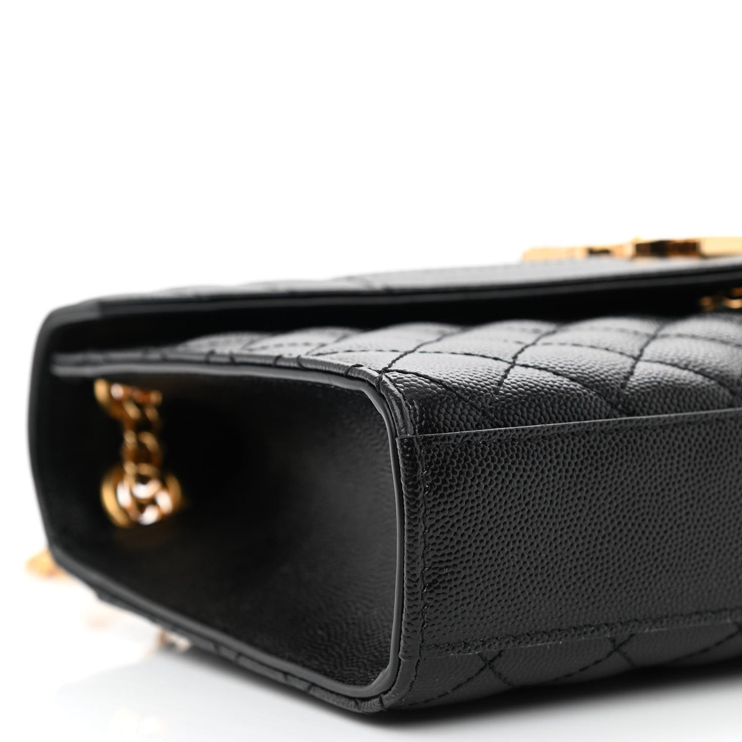 Grain De Poudre Textured Mixed Matelasse Triquilt Medium Monogram Satchel Black